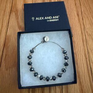 ALEX & ANI gray bling bead bracelet